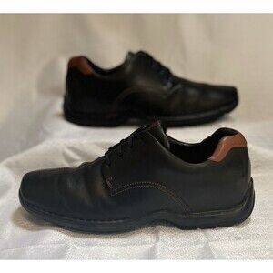 Cole Haan Zeno Leather Oxfords Comfort Shoes Mens 10 Black Tan Academia Preppy